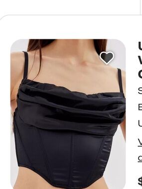 Black Satin Corset Top - urban outfitters